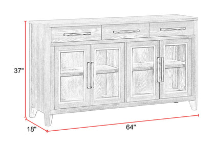Breckenridge - Dining Buffet Server - Medium Brown