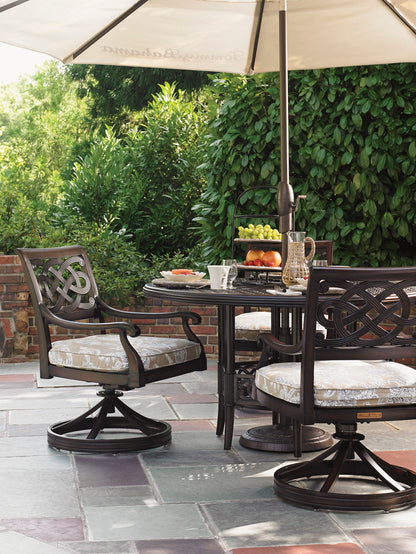 Royal Kahala Black Sands - Swivel Rocker Dining Chair - Dark Brown