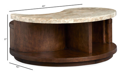 McPherson - Round Cocktail Table With Casters - Burnt Umber