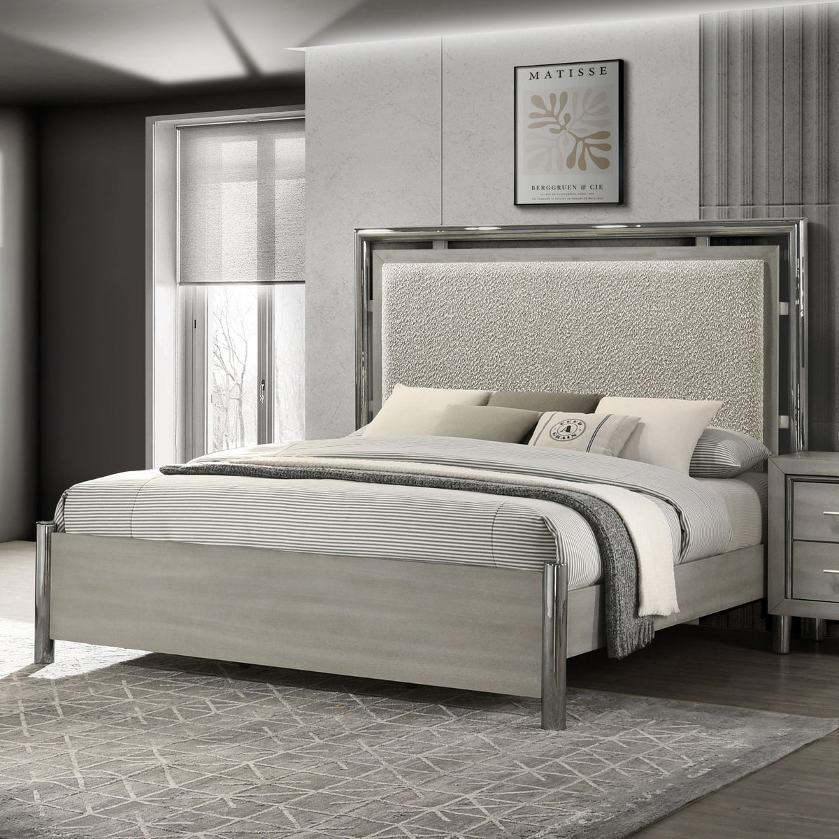 Lennox - Eastern King / Western King Headboard, Footboard & Slat Kit - Gray