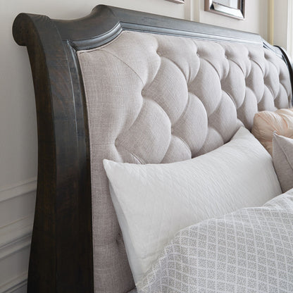 Bellamy - Queen Sleigh Bed Headboard - Peppercorn