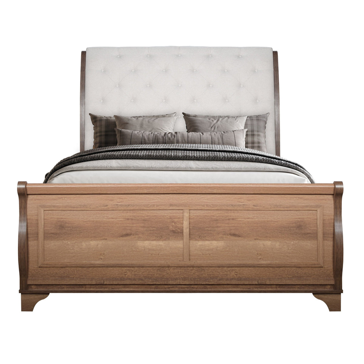 Coventry Hall - Western King Headboard, Footboard & Slats - Pecan