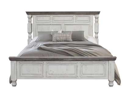 Stone - Queen Headboard - Antiqued Ivory / Weathered Gray