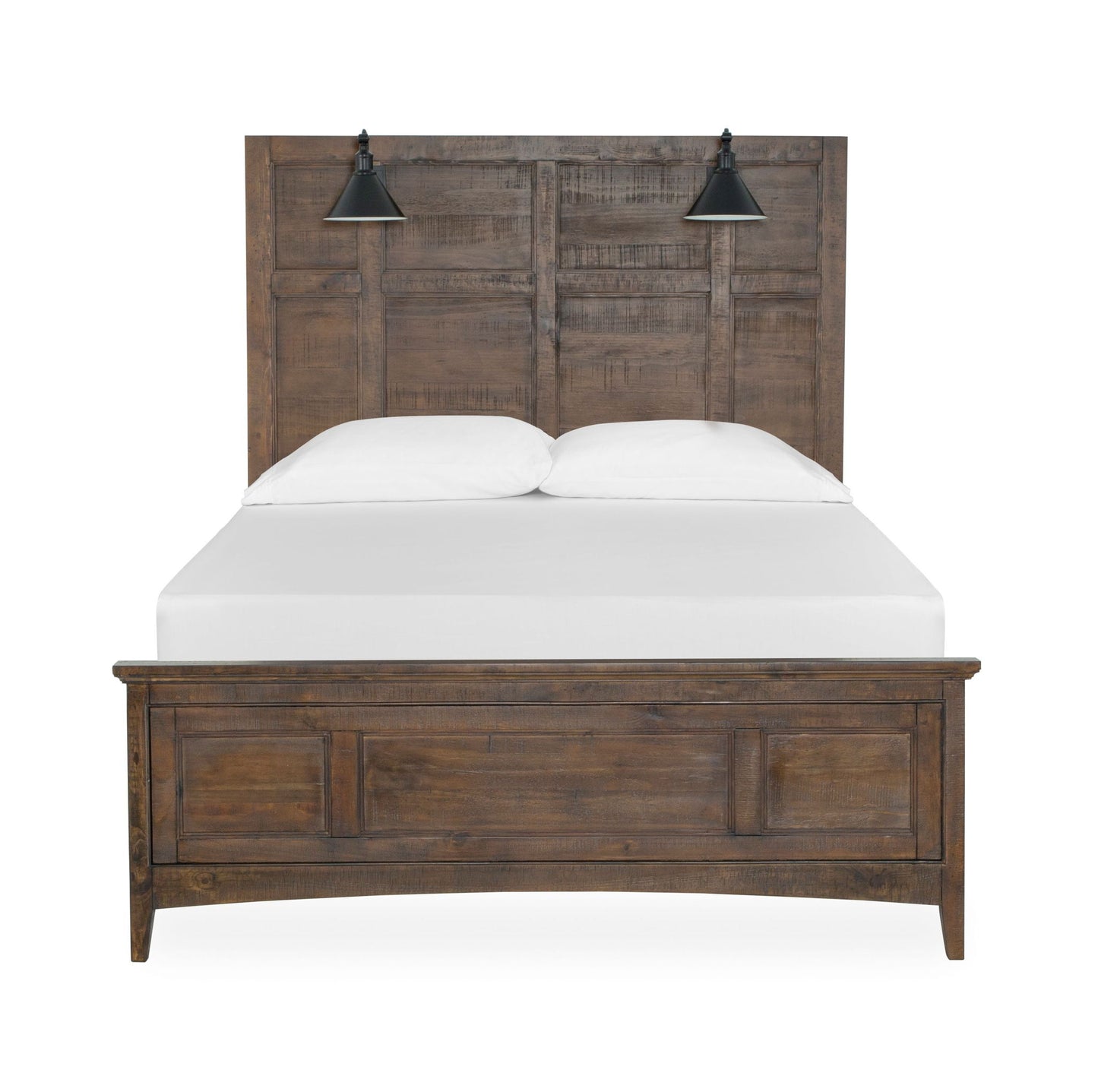 Bay Creek - Queen Panel Bed Headboard With 2 Lamps - Toasted Nutmeg