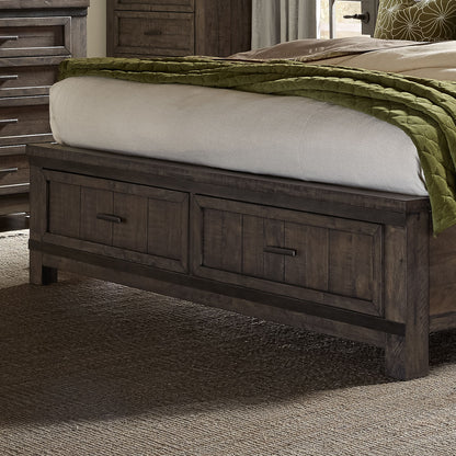 Thornwood Hills - King Storage Footboard - Rock Beaten Brown