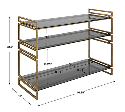 Stacked Up - Glass Console Table - Gray