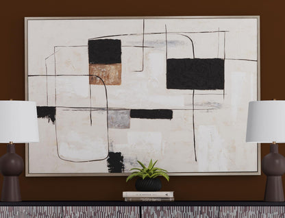 Quartershot Framed Canvas - Beige / Black