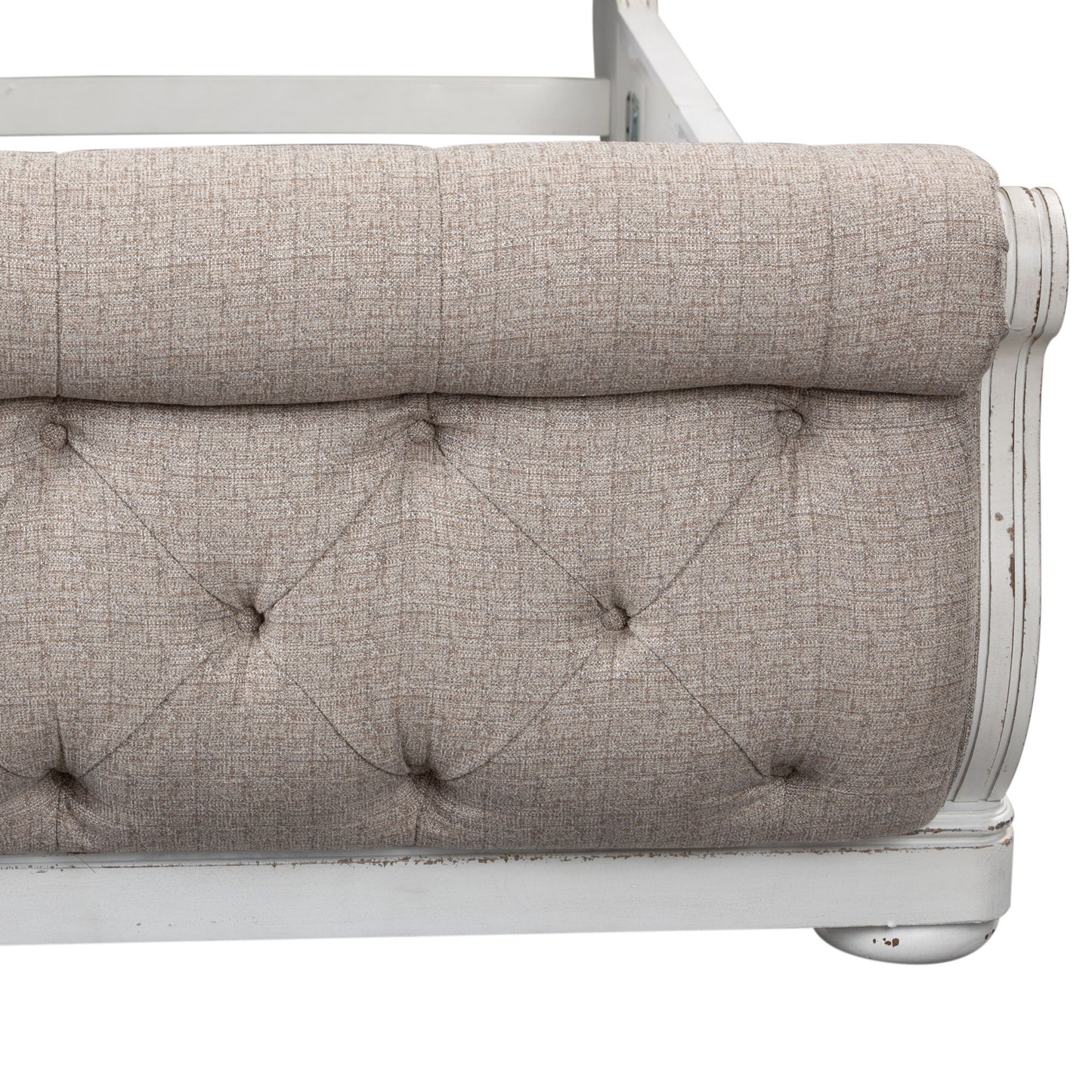 Magnolia Manor - King Upholstered Sleigh Footboard - Antique White