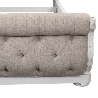 Magnolia Manor - King Upholstered Sleigh Footboard - Antique White