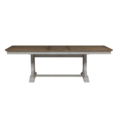 Farmhouse Reimagined - Trestle Table Top - Antique White / Chestnut Tops