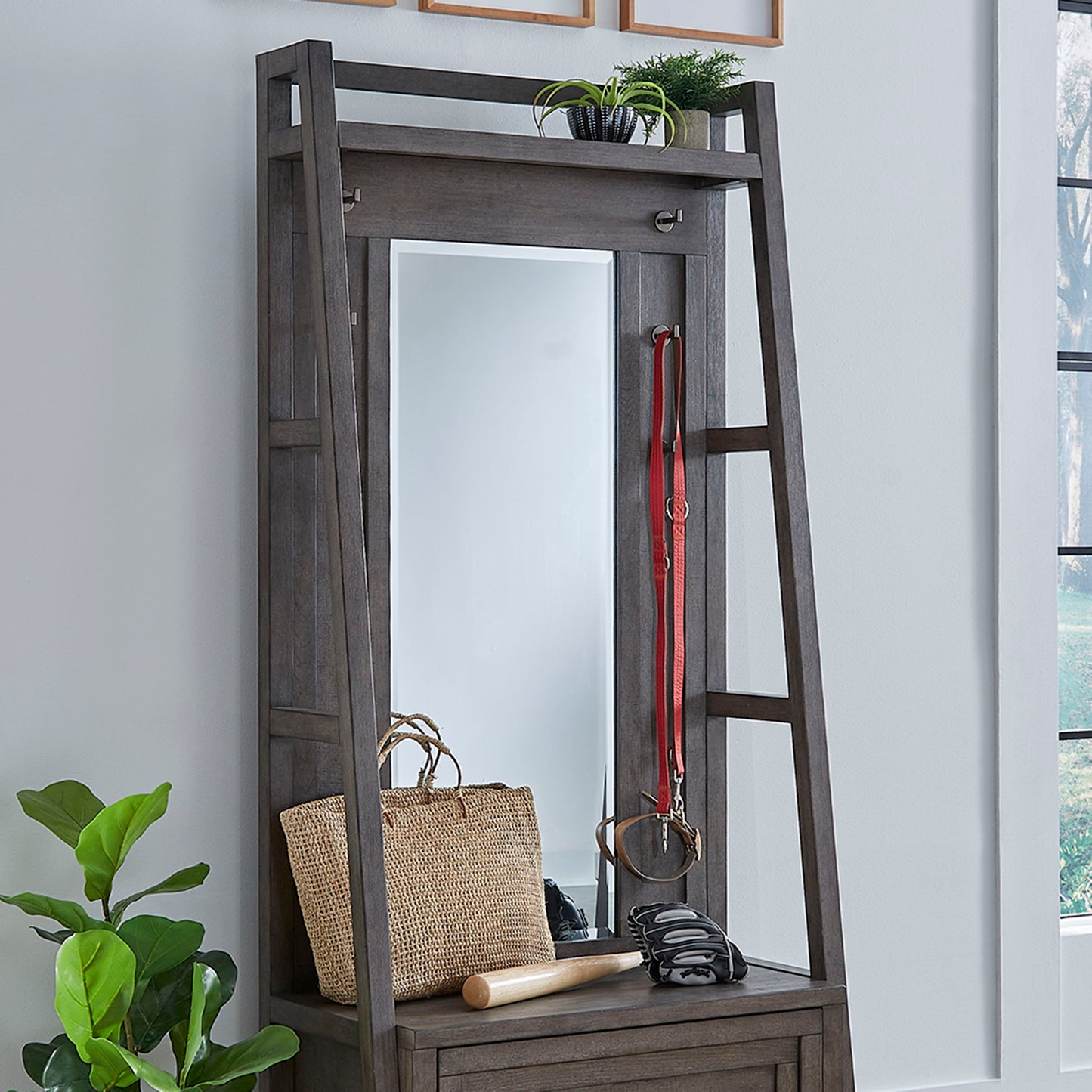 Modern Farmhouse - Hall Tree Top - Dusty Charcoal