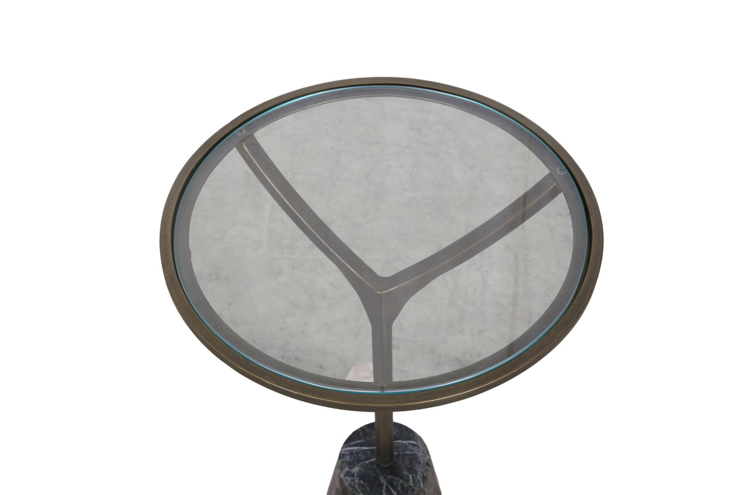 Gianna - Accent Table - Antique Brass / Green Marble