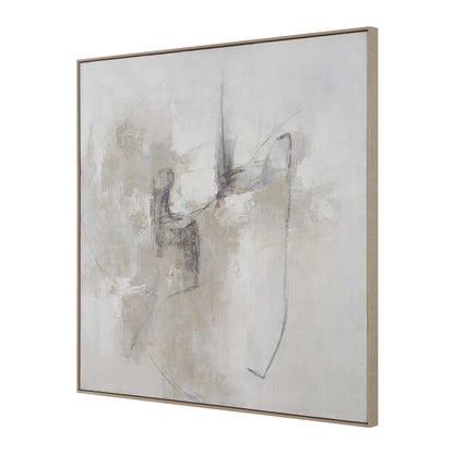 Still Crossing - Abstract Painting - Black / Brown / Gray / White