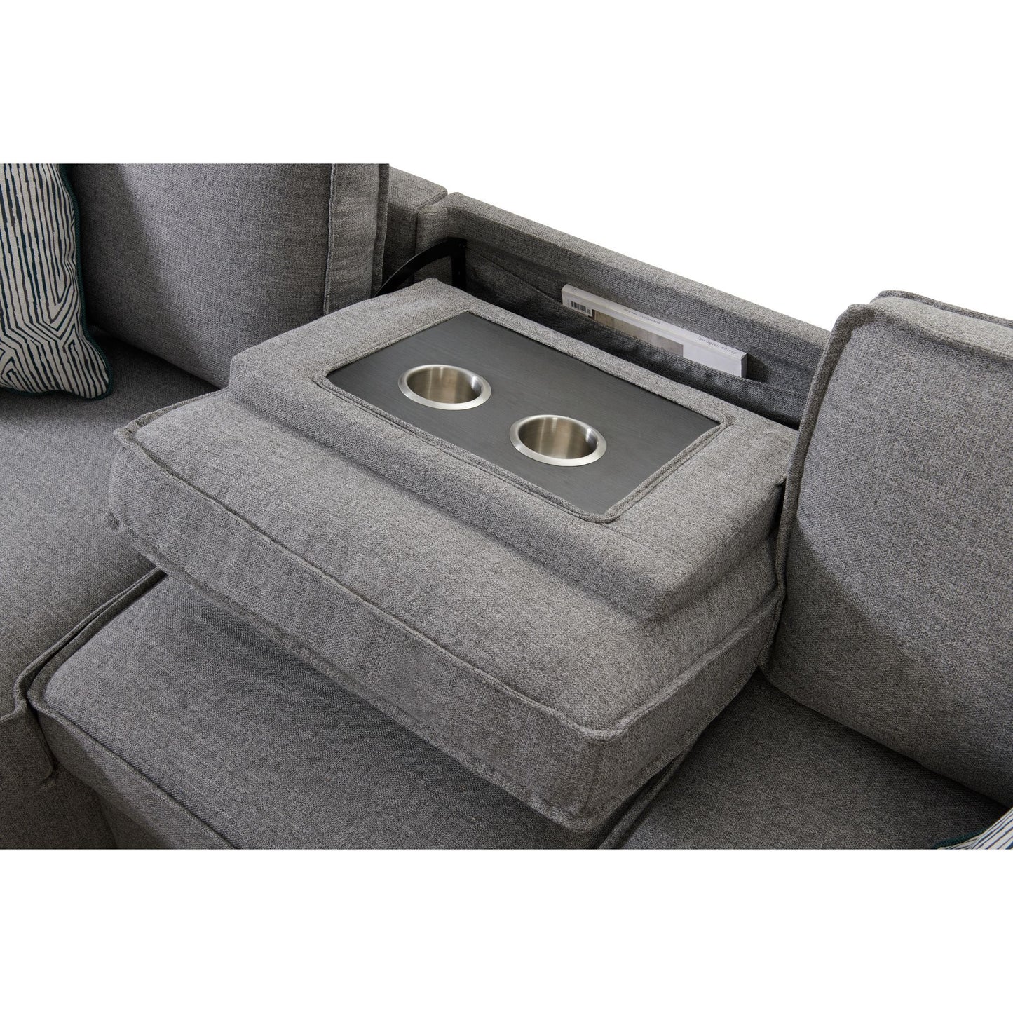 Caracas - Sectional Sleeper Chofa With Pull Bed, Drop Table & USB