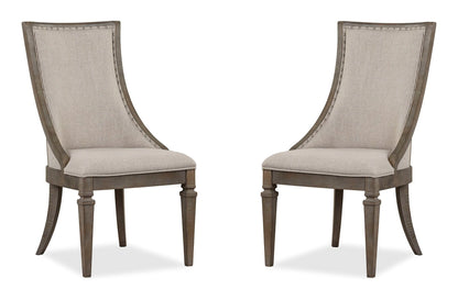 Lancaster - Dining Arm Chair With Upholstered Seat & Back (Set of 2) - Dovetail Gray