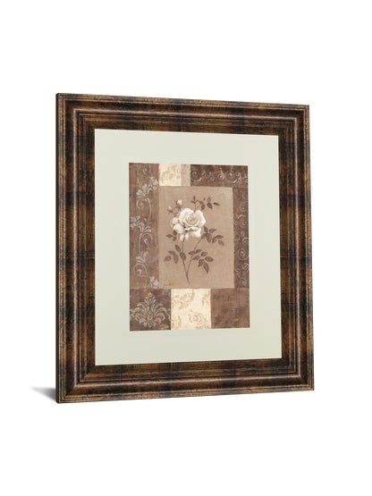 Single Rose By Vivian Flasch - Framed Print Wall Art - Light Brown