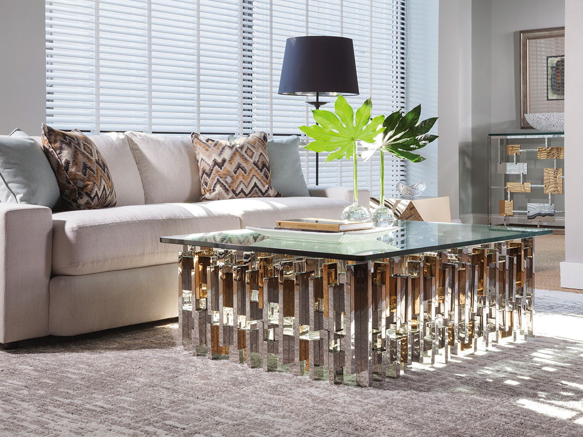 Signature Designs - Cityscape Rectangular Cocktail Table - Pearl Silver