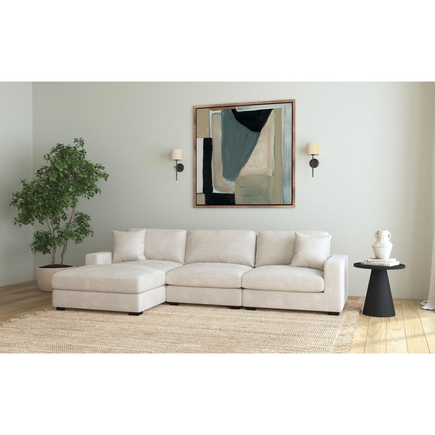 Arizona - Modular LHF Chaise With 1 Pillow 20" - Steno Beige