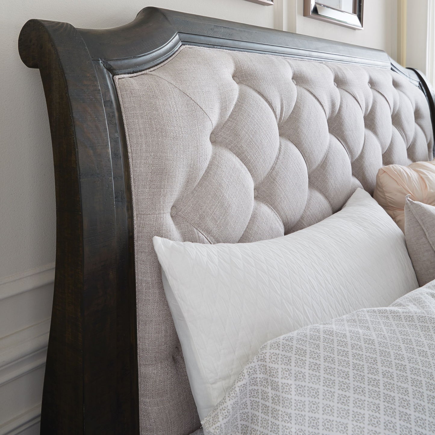 Bellamy - King Sleigh Bed Headboard - Peppercorn