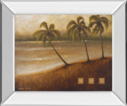 Tropical Escape Il By Michael Marcon - Mirror Framed Print Wall Art - Light Brown
