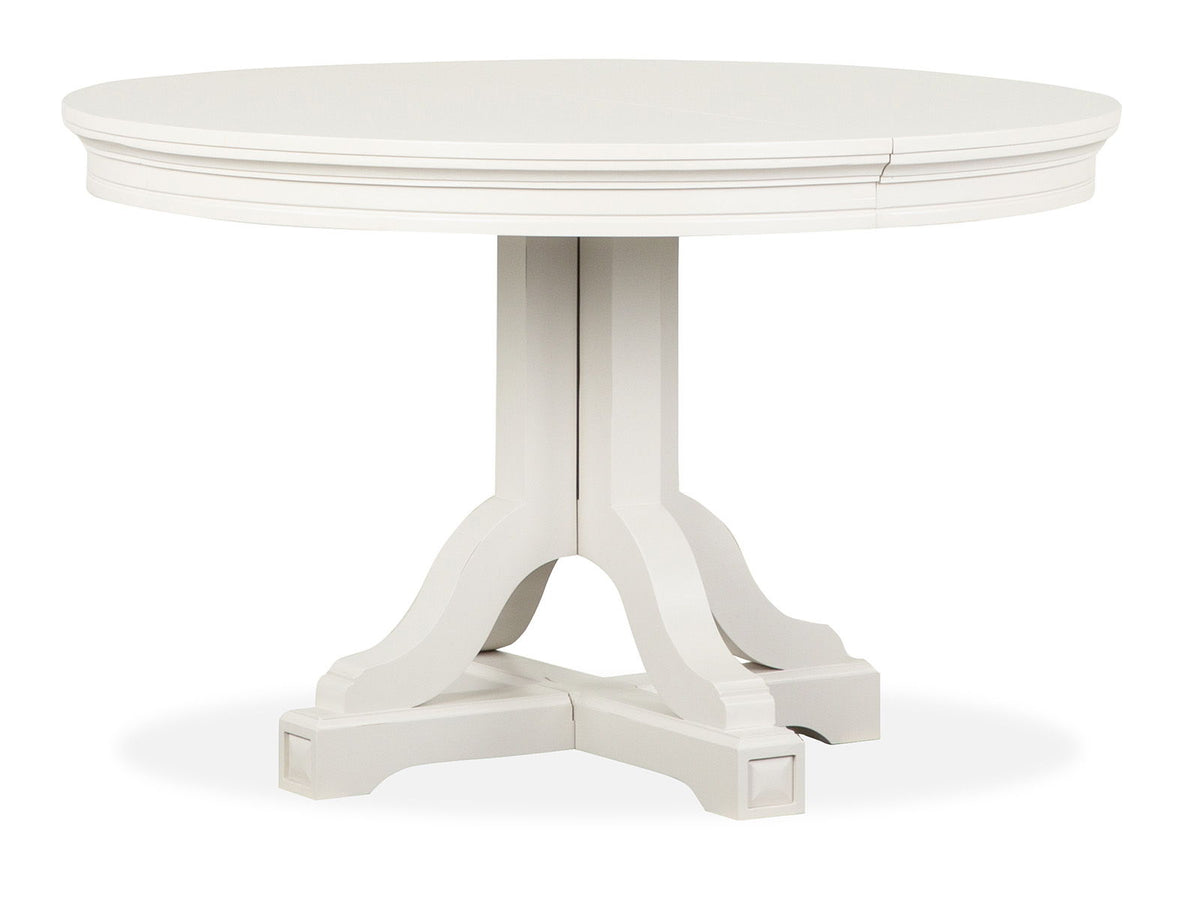Willowbrook - Extendable 48" Round Dining Table - Egg Shell White