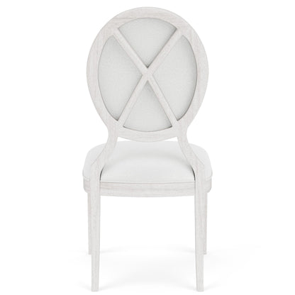 Hepburn - Oval Back Upholstered Side Chair (Set of 2) - White