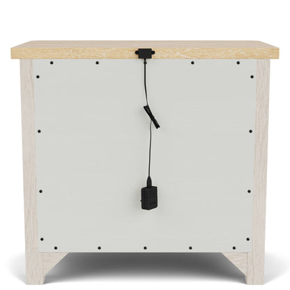 Glenndale - Two Drawer Nightstand - Aged White / Wheat