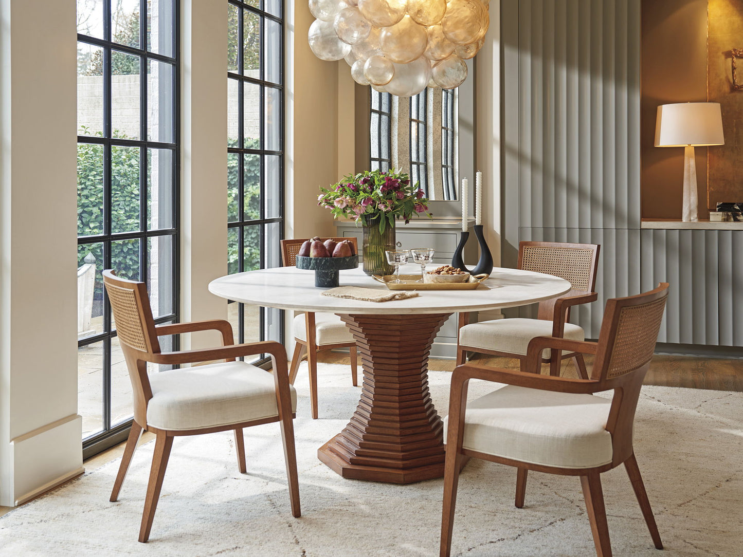 La Costa - Cabrillo Round Dining Table - Dark Brown / White