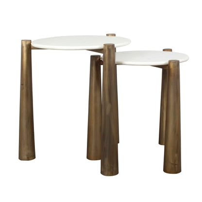 Claridge - Marble Nesting Tables (Set of 2) - White