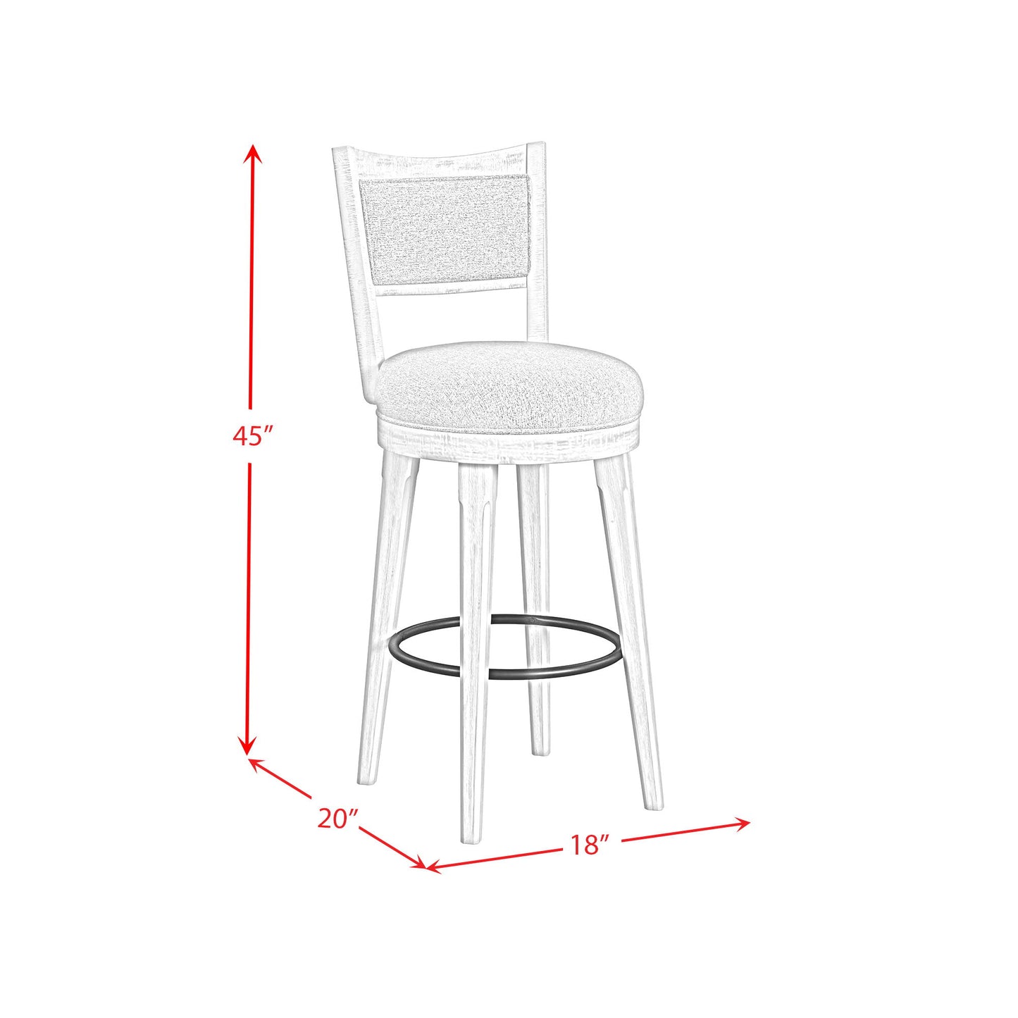 Rogen Rustic - Swivel Bar Stool (Set of 2) - Rustic White