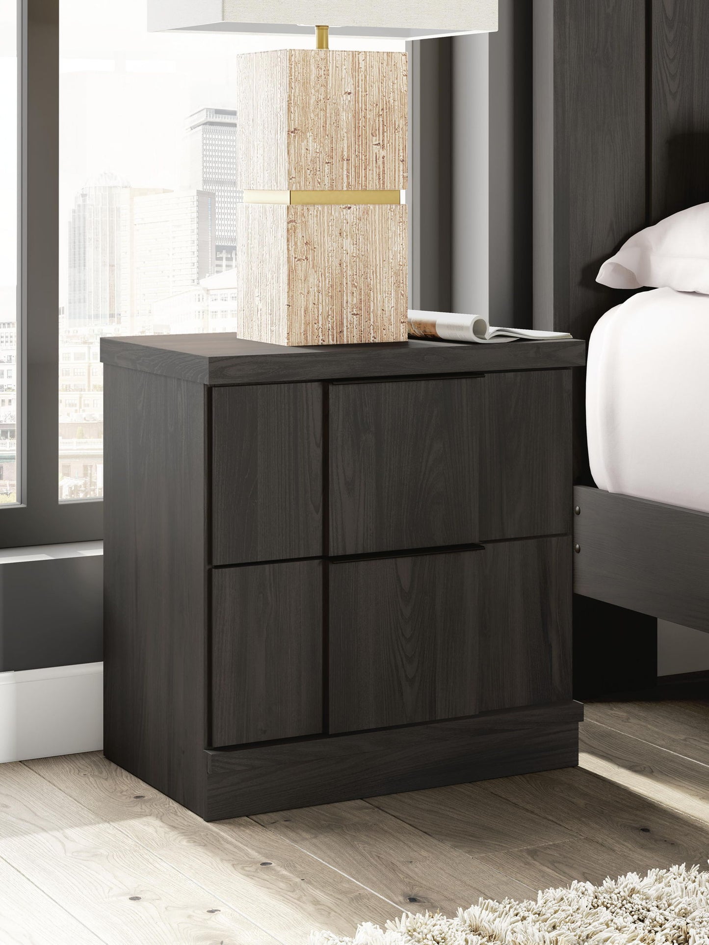 Shaehartin - Two Drawer Night Stand - Dark Brown