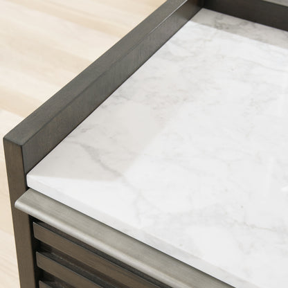 Arkenton - Two Drawer Night Stand - Grayish Brown / White