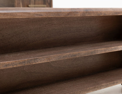 Praga - Queen Storage Platform - Almond / Barrel Brown