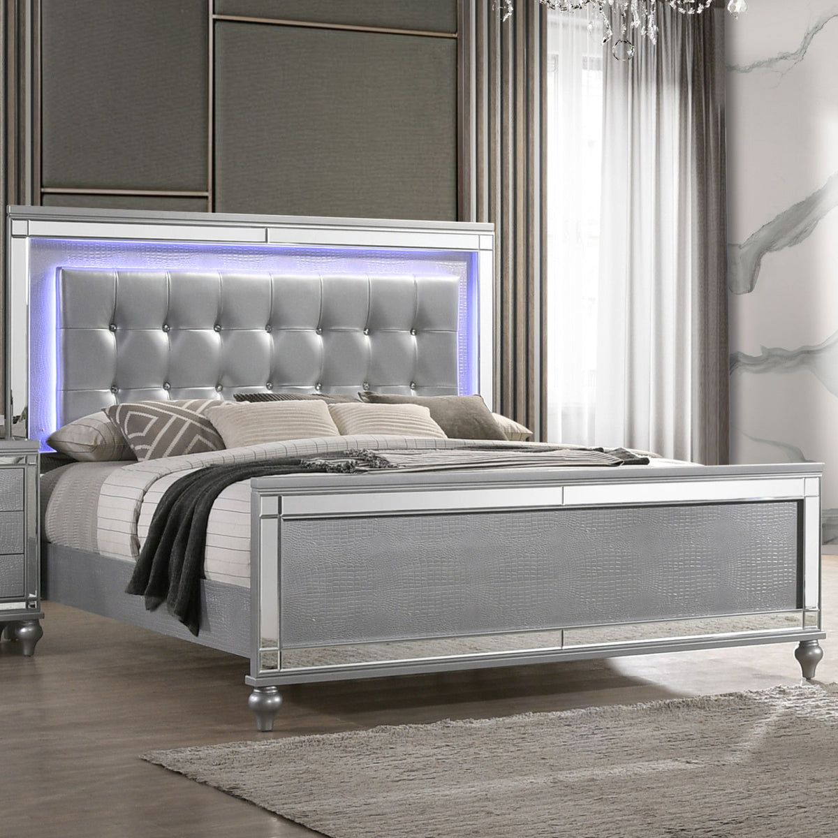 Valentino - 6/0 California King Side Rails - Silver