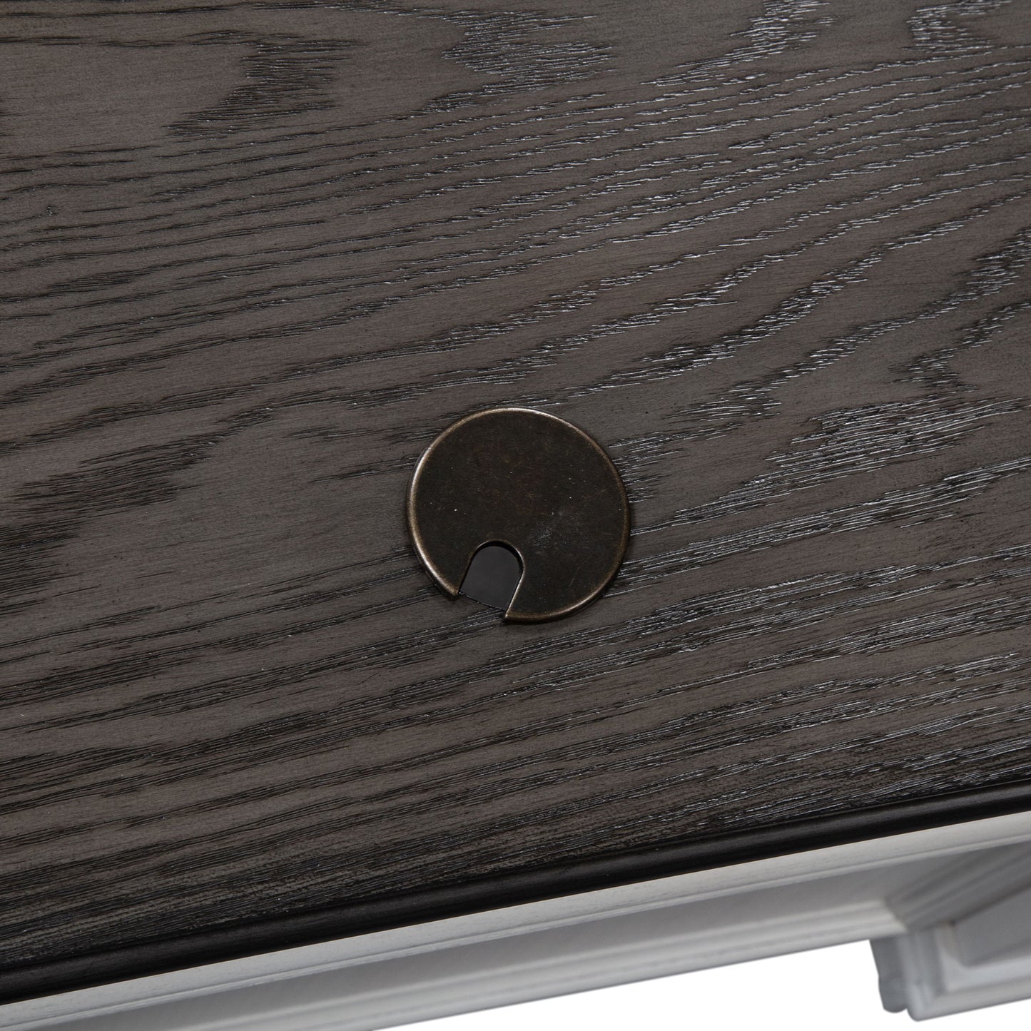 Allyson Park - Desk - Wirebrushed White / Charcoal