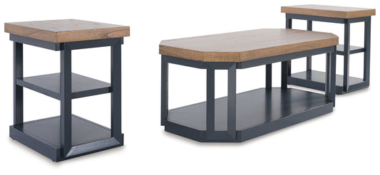 Landocken - Occasional Table Set (Set of 3) - Brown / Blue