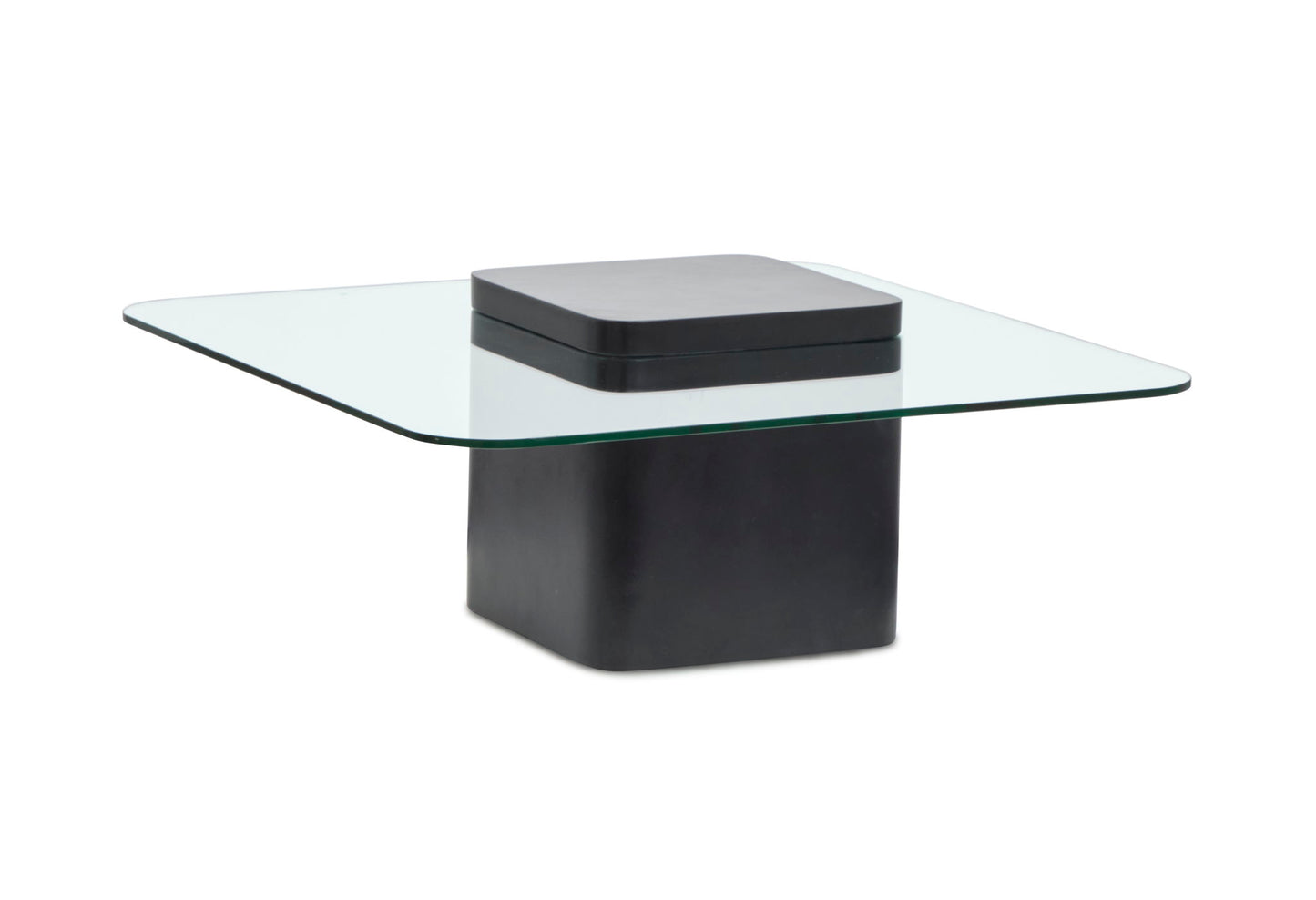 Donora - Square Cocktail Table Top - Clear Glass And Obsidian