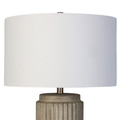 Ribbed Essence Ceramic Table Lamp (Set of 2) - Ribbed Stonewash