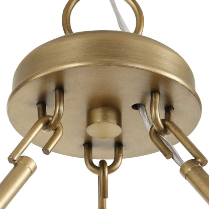 Ladakh - 9 Light Round Wicker Pendant - Gold