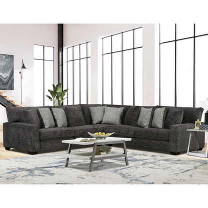 Tully - LHF Sofa With 4 Pillows - Galactic Charcoal
