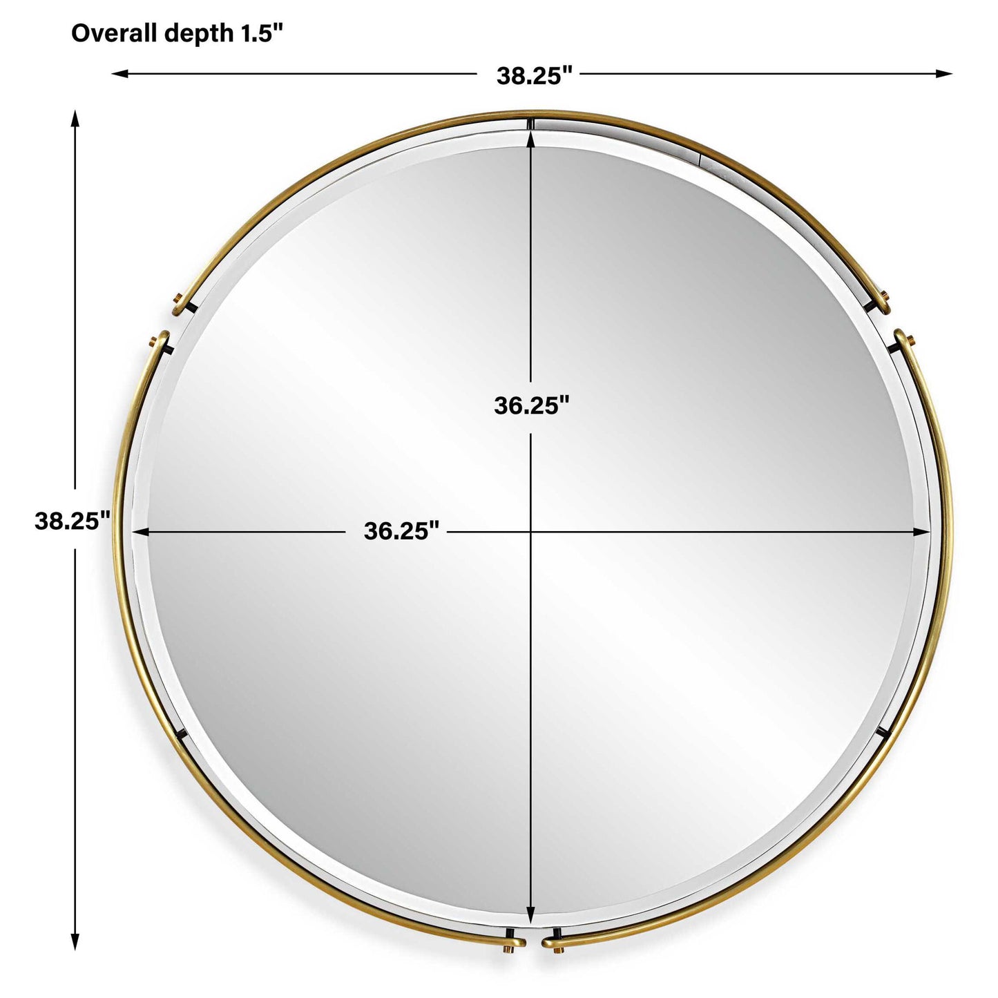 Wesley - Round Mirror - Gold