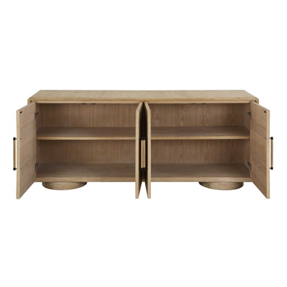 Evanston - 4 Door Natural Oak Cabinet - Woodtone