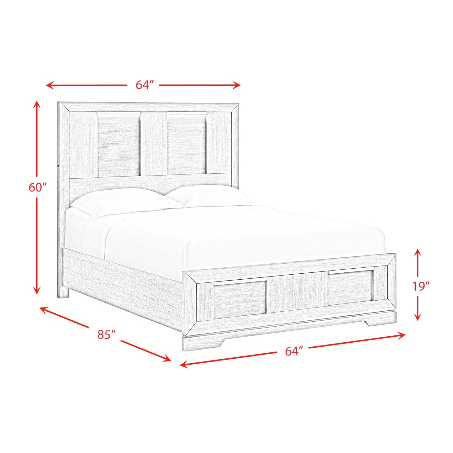 Kelis - 4 Piece Bedroom Set With Queen Panel Bed And LED - Gray