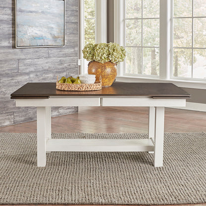 Brook Bay - Trestle Table Base - Textured White / Carbon Gray