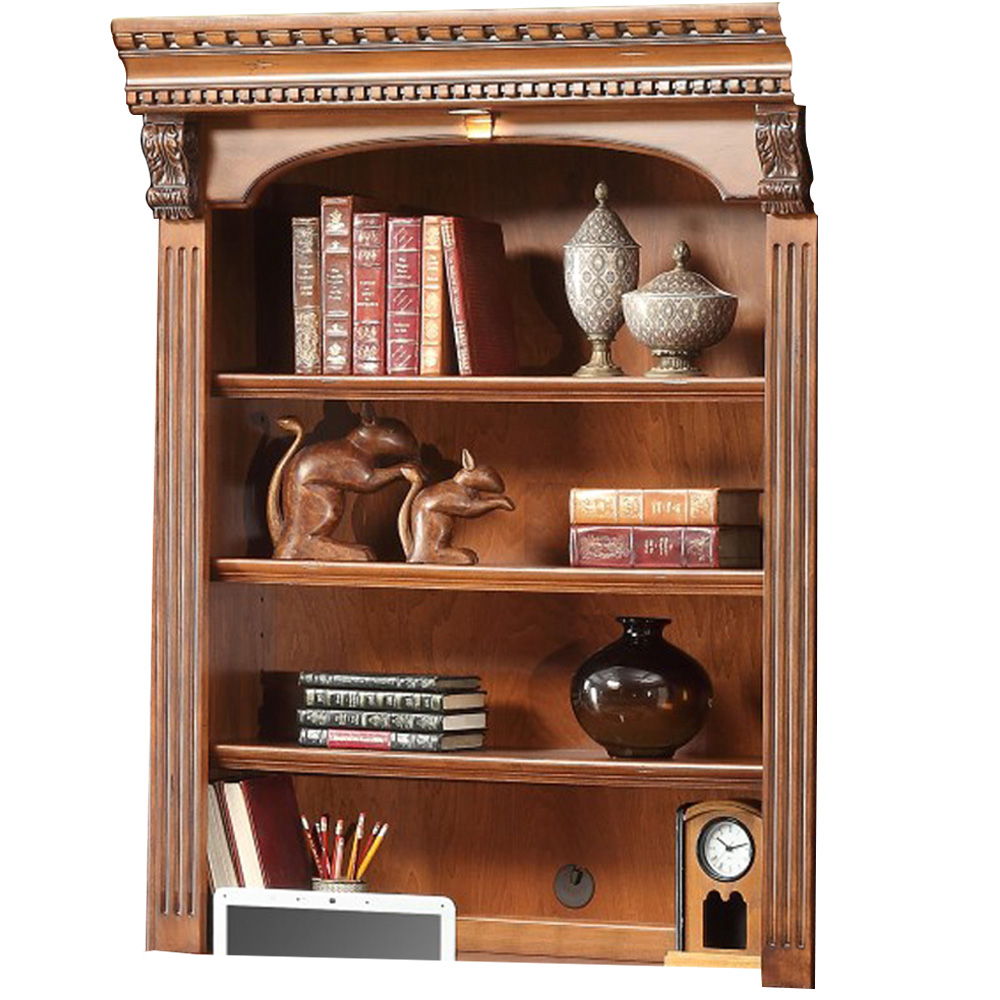 Huntington - Library Hutch - Antique Vintage Pecan