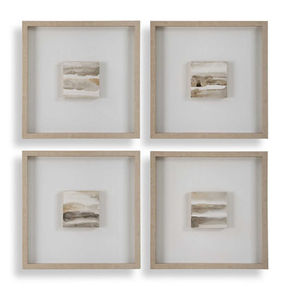 Studying Sepia - Hand Painted Canvases (Set of 4) - Light Brown