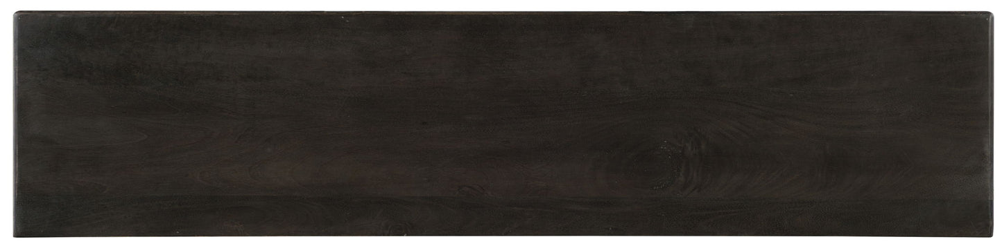 Home Accent - Shimmer 3-Door Credenza - Dark Gray / Pearl Silver