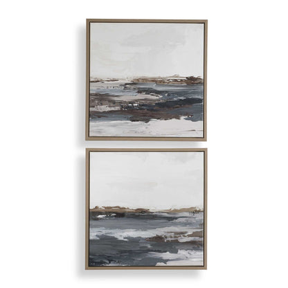 Bring Me In - Framed Landscape Painting (Set of 2) - Blue / Brown / Pink / Purple / White