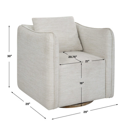 Corben - Swivel Armchair - Silver
