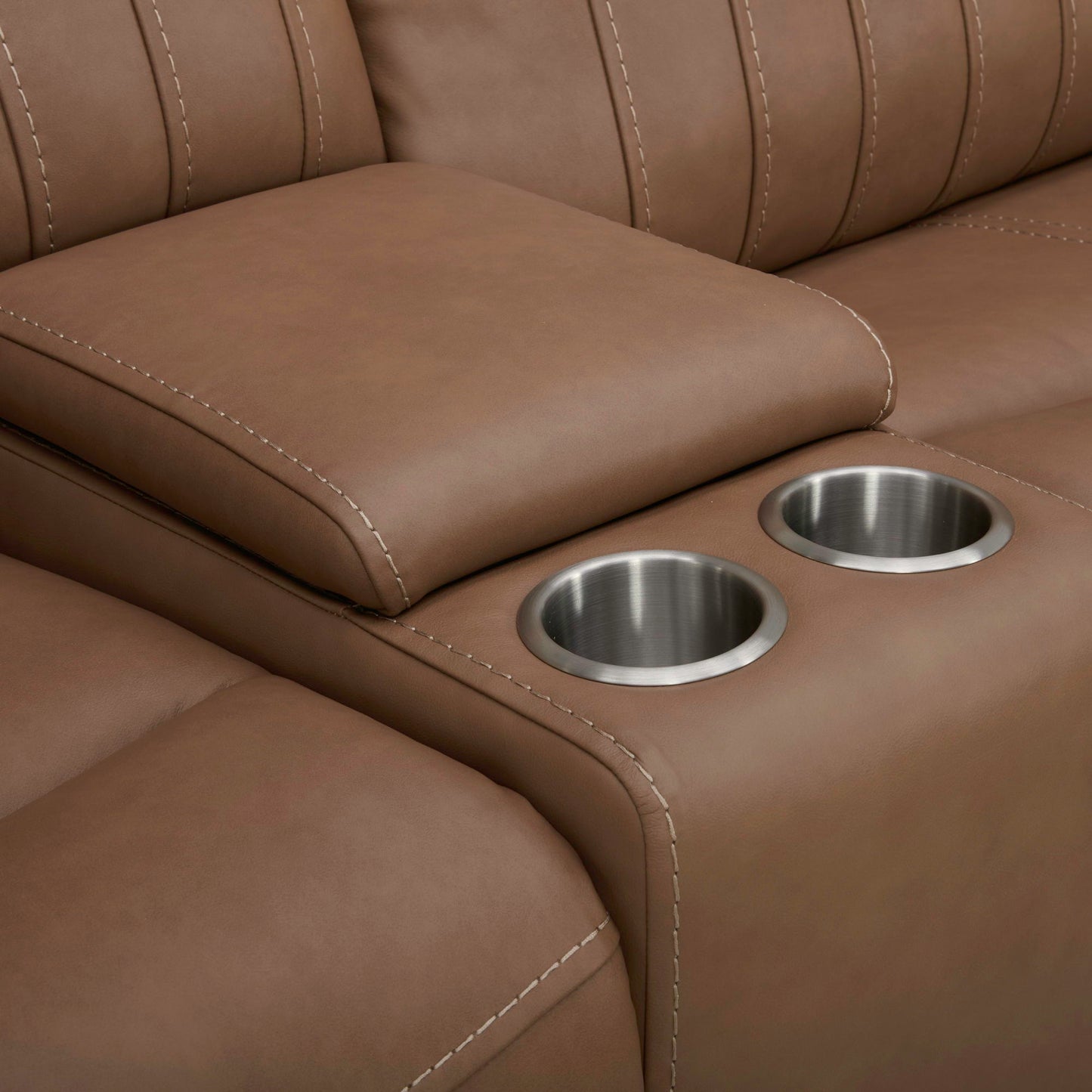 Bennett - Loveseat With Console P2 & ZG - Butternut